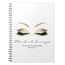Gold Glitzer Eyes Makeuty Beauty White Name Notizblock