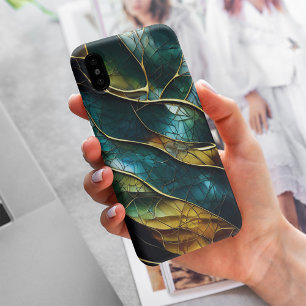 Gold Glitzer Farbiges Abstraktes Muster aus Glas Case-Mate iPhone Hülle