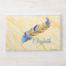 Gold Glitzer Feather Cream Marmor