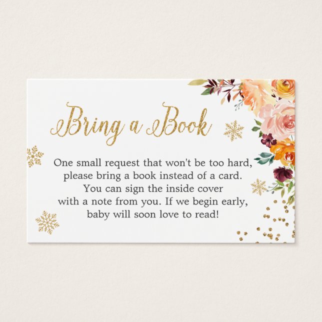 Gold Glitzer Floral Baby Showkarte (Vorderseite)