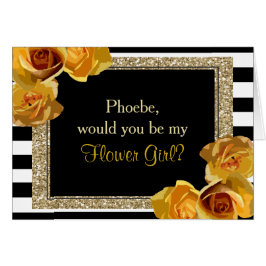 Gold Glitzer Floral werden Sie meine Blume Mädchen