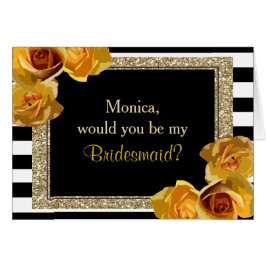 Gold Glitzer Floral wird meine Brautjungfrau sein