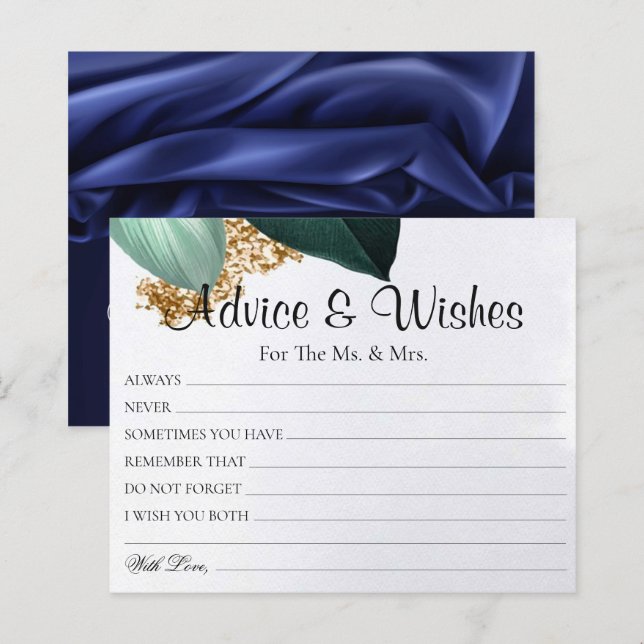 Gold Glitzer Foliage Wedding Advisor wünscht Karte (Vorne/Hinten)