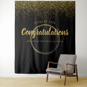 Gold Glitzer Frame Abschluss Foto Stand Hintergrun Wandteppich