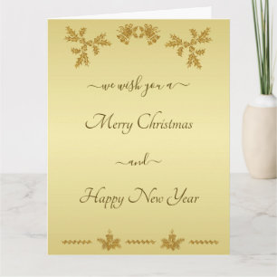 Gold Glitzer Frohe Weihnachten, Weihnachtsmann auf Karte