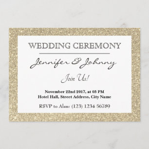 Gold Glitzer funkelnd gerahmt Einladung