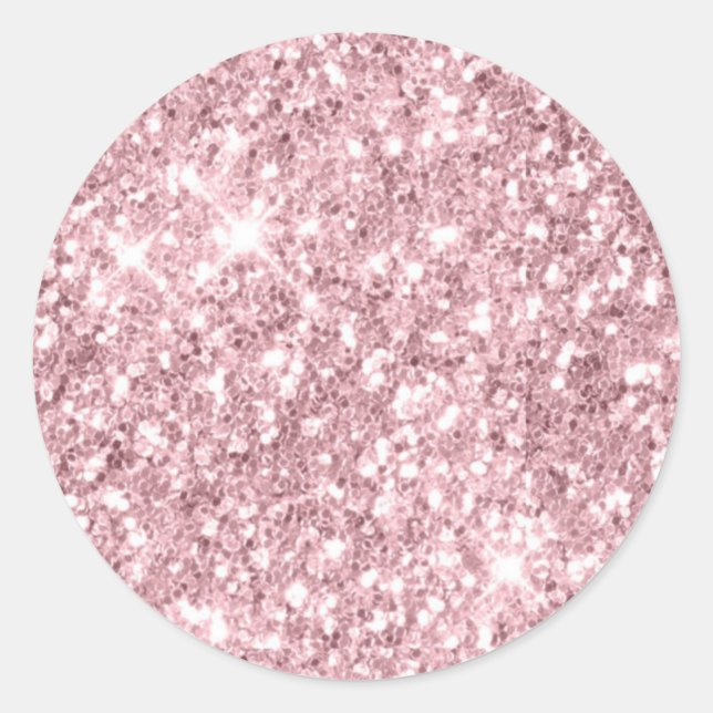 Gold Glitzer Funkelnd rosa Blende Runder Aufkleber (Vorderseite)