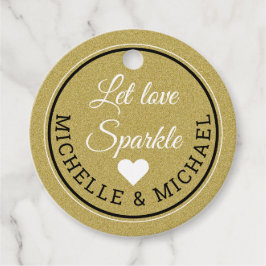 Gold Glitzer Gastgeschenk Hochzeit Lass Liebe Spar Geschenkanhänger