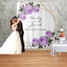 Gold Glitzer Geo Lila Floral Foto Hintergrund Sign