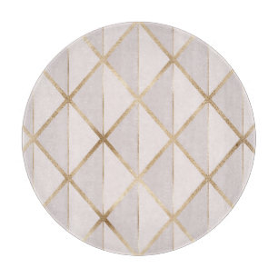 Gold Glitzer, geometrisches Rhombus Muster. Schneidebrett