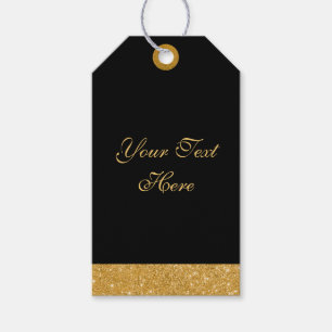 Gold-Glitzer Geschenkanhänger