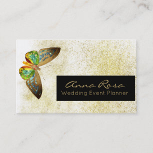 *~* Gold Glitzer Gilded Watercolor Butterfly Visitenkarte