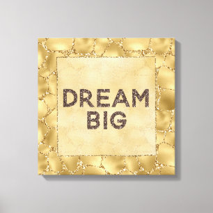 Gold Glitzer Giraffe Print Dream Leinwanddruck