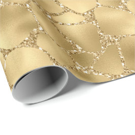 Gold Glitzer Giraffe Print     Geschenkpapier
