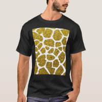 Gold Glitzer Giraffe Skin Muster Graphic T - Shirt