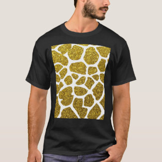 Gold Glitzer Giraffe Skin Muster Graphic T - Shirt