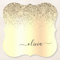 Gold Glitzer Girly Luxus Moderne Monogram Name
