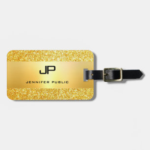 Gold Glitzer Glamour Modernes Mit Monogramm Templa Gepäckanhänger