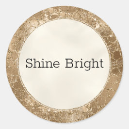 Gold Glitzer Glitz Giraffe Print Runder Aufkleber