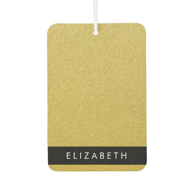 Gold Glitzer, Glitzer Hintergrund, Ihr Name Autolufterfrischer (Vorderseite)