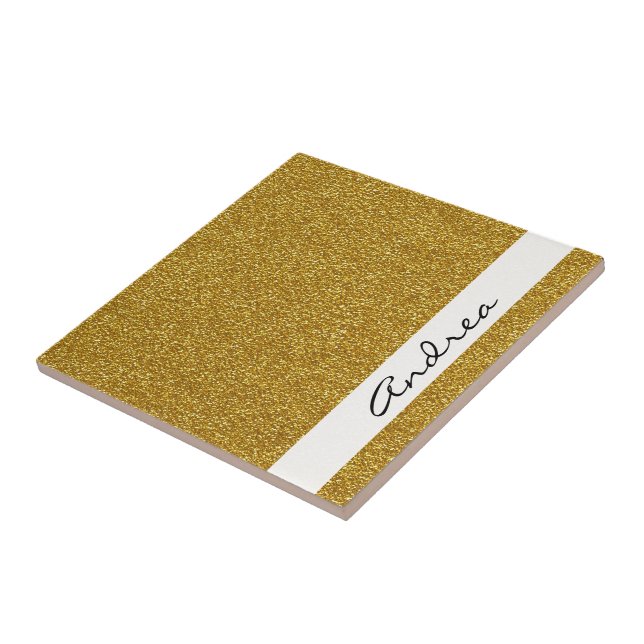 Gold Glitzer, Glitzer Hintergrund, Ihr Name Fliese (Seite)