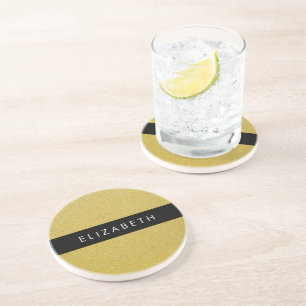 Gold Glitzer, Glitzer Hintergrund, Ihr Name Getränkeuntersetzer