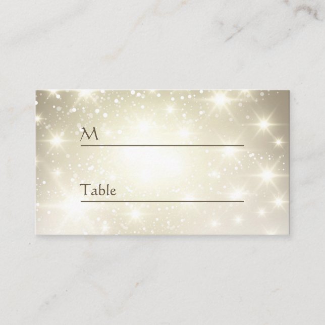 Gold Glitzer Glitzern - Hochzeittisch-Platzkarte Platzkarte (Vorderseite)