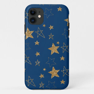 Gold Glitzer Glitzy Stars Case-Mate iPhone Hülle