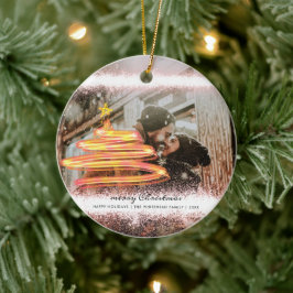 Gold Glitzer Glow Christmas Tree Star Foto Keramik Ornament