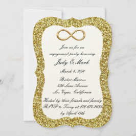 Gold Glitzer Gold Infinity Engagement Party einlad Einladung