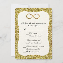 Gold Glitzer Gold Infinity Response Card Einladung