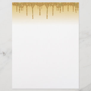 Gold Glitzer Gold Ombre Lethead Briefbogen