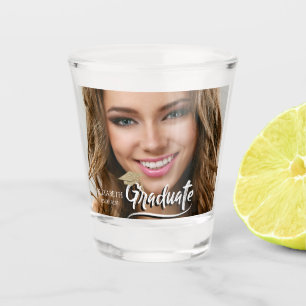 Gold Glitzer Graduation Cap Foto Schnapsglas