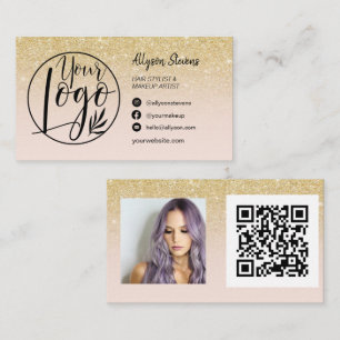 Gold Glitzer Haarschminke Foto Logo ql pink Visitenkarte