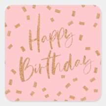 Gold Glitzer Happy Birthday