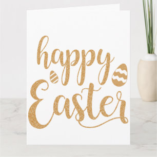 Gold Glitzer Happy Oaster Egg Karte