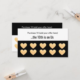 Gold Glitzer Heart 10 Salon Punch Kundenloyalty Treuekarte