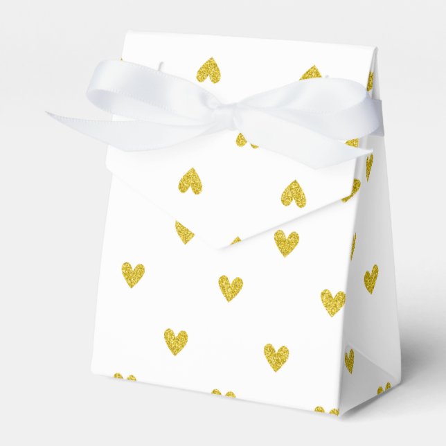 Gold Glitzer Hörmuster Geschenkschachtel (Vorderseite)