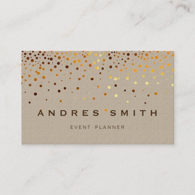 Gold Glitzer Imitate Foil Confetti Black Visitenkarte (Vorderseite)