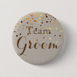 Gold Glitzer Imitate Foil Confetti Wedding Team Gr Button