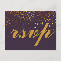 Gold Glitzer Imitate Foil Glamour Wedding RSVP