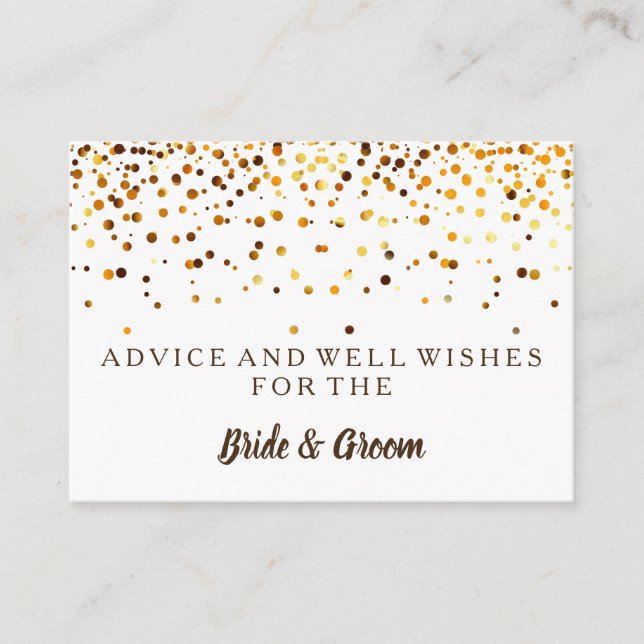Gold Glitzer Imitate Hochzeitsratenkarte Hinweiskarte (Vorderseite)