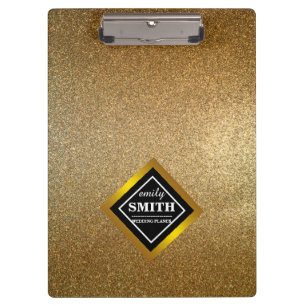 Gold Glitzer Imitate Personalisiert Klemmbrett