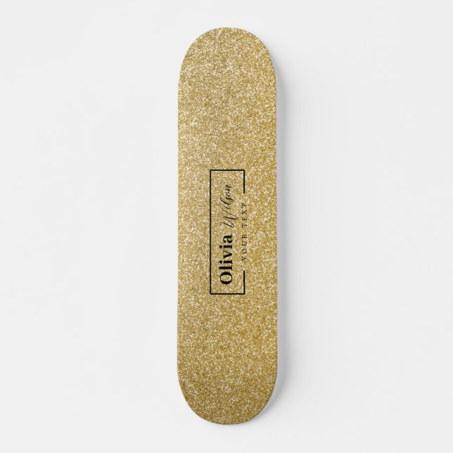 GOLD Glitzer Individuelle Name Skateboard (Vorne)