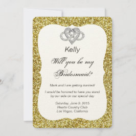 Gold Glitzer Infinity Heart Bridesmaid Card Einladung