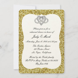 Gold Glitzer Infinity Probe Abendessen Einladung