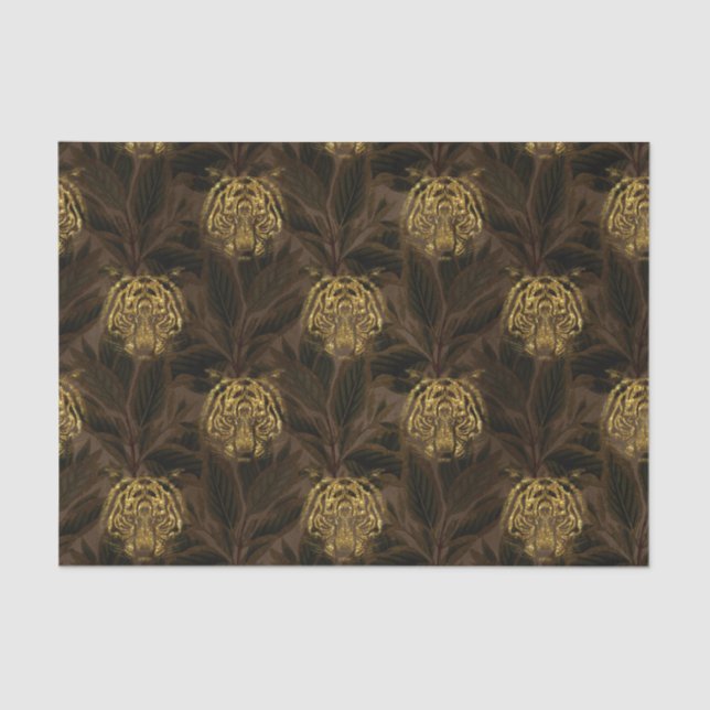 Gold Glitzer Jungle Tiger Pattern Seidenpapier (Vorderseite)