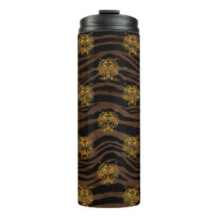 Gold Glitzer Jungle Tiger Pattern Thermosbecher