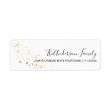 Gold Glitzer Konfetti Weihnachten Rücksendeadresse