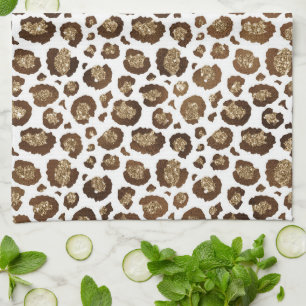 Gold Glitzer Leopard Print Geschirrtuch